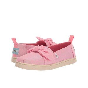 TOMS Kids' Alpargata Slip-On Sneakers | Pink Glitter Bow